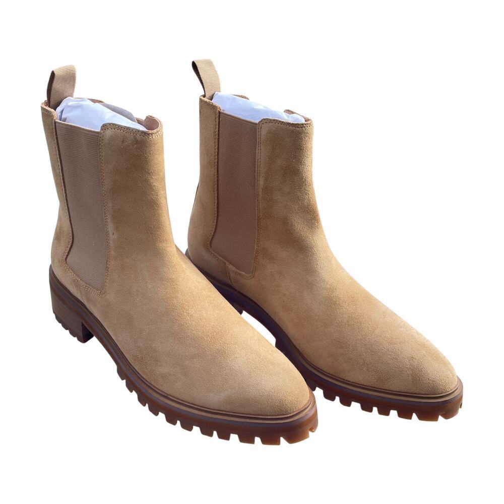 New! Quince Women's Italian Suede Lug Sole Chelsea Boot Sz 8 Desert #8